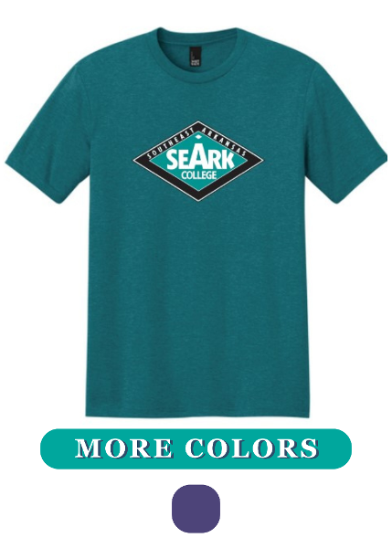 Southeast Arkansas College Diamond Tri-Blend Short Sleeve Tee, Purple Frost; $21.98