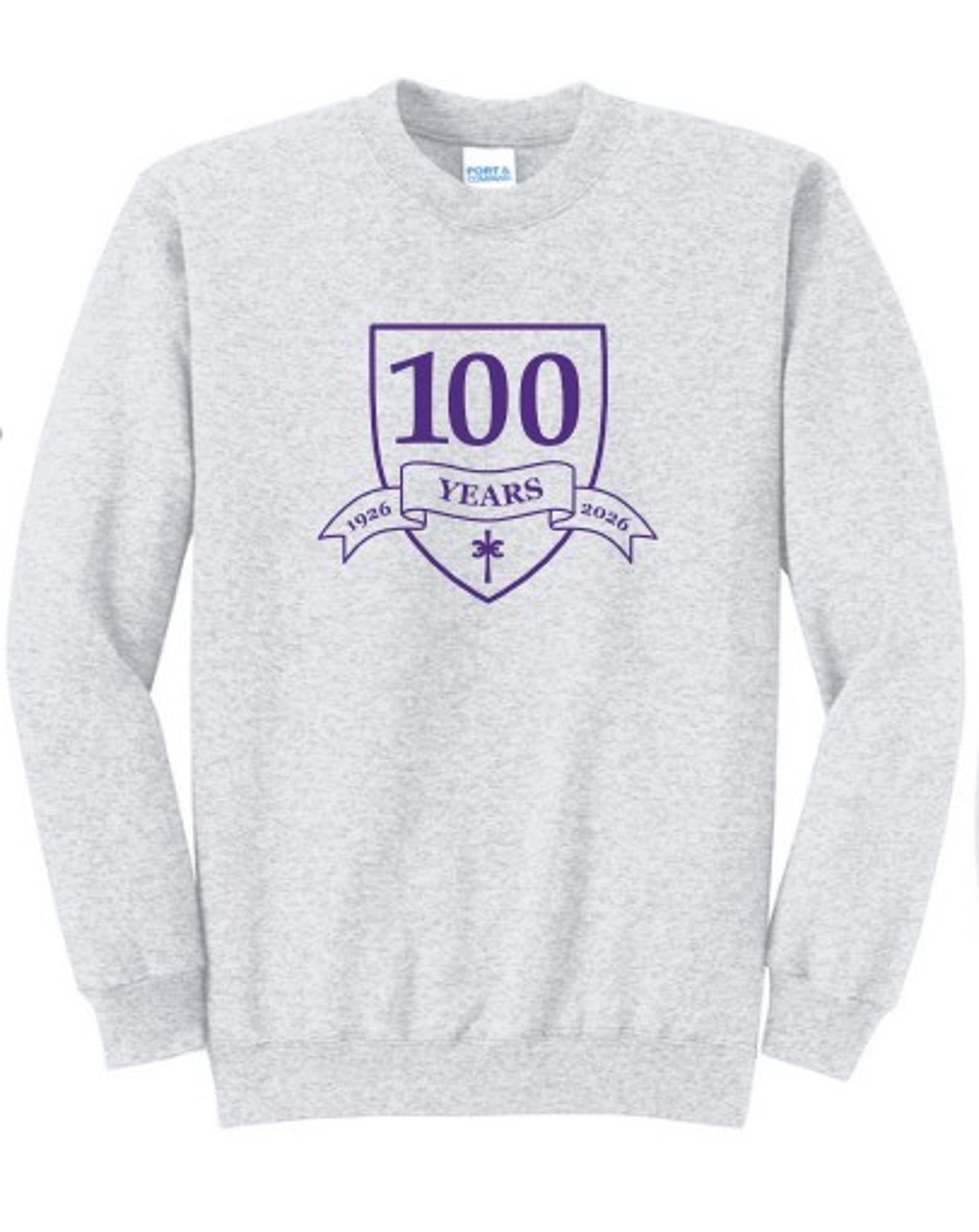 Product image 1 of 1 for Concordia University Texas 100 Year Crew Sweatshirt, Ash Gray