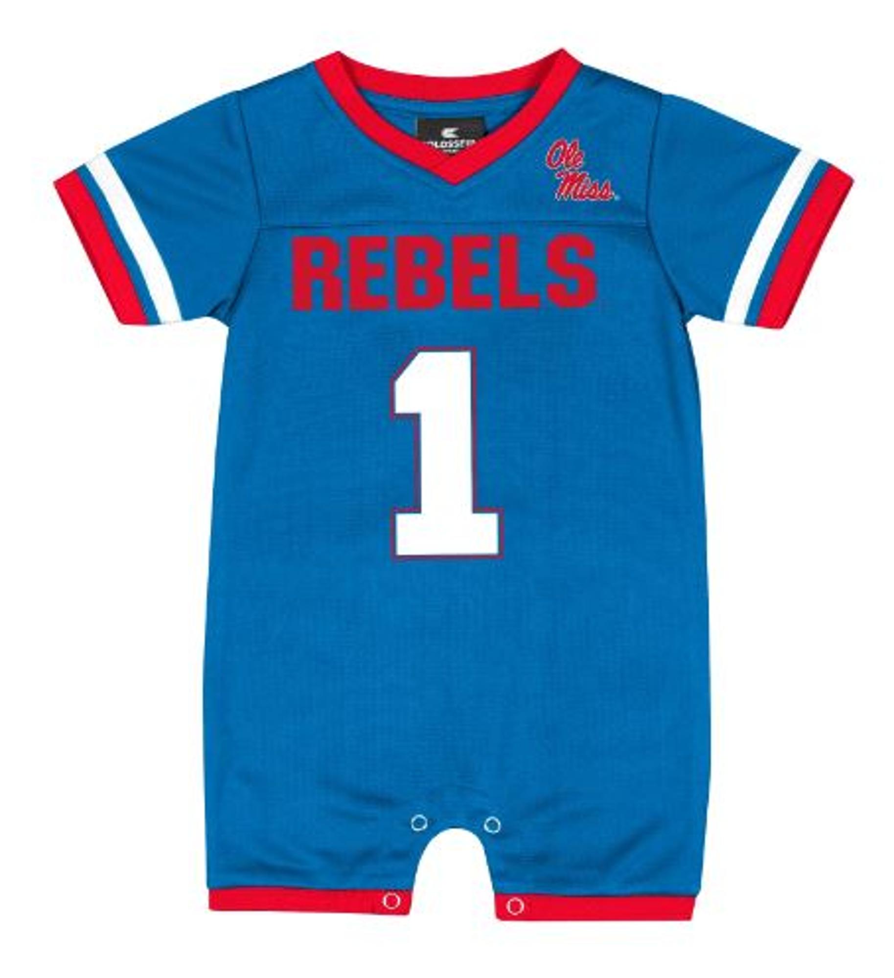 image of: Infant Ole Miss Magical Jersey Romper Powder Blue