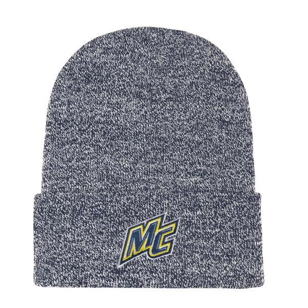 Navy MC Knit Cuff Hat with Marled Yarn; $26.99