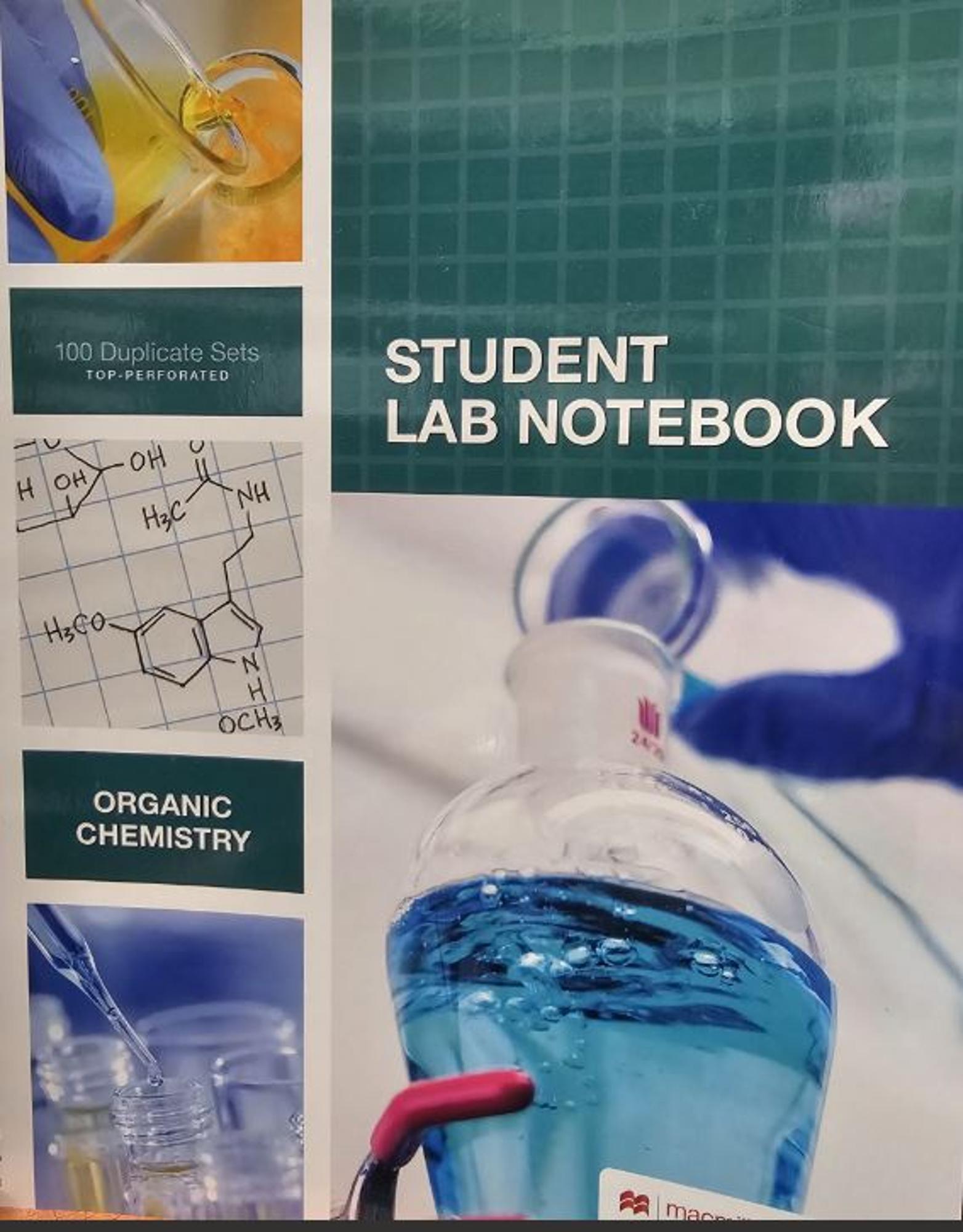 Cover image for Hayden - McNiel / Organic Chemistry Lab Notebook w/Duplicate Copies & Page Numbers- 100 pages