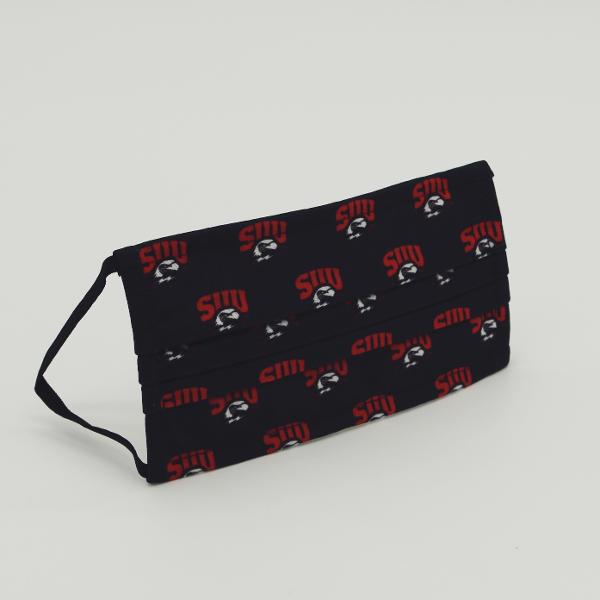 L2 FACEMASK GRAPHITE W/ REPEATING LOGO; $4.00