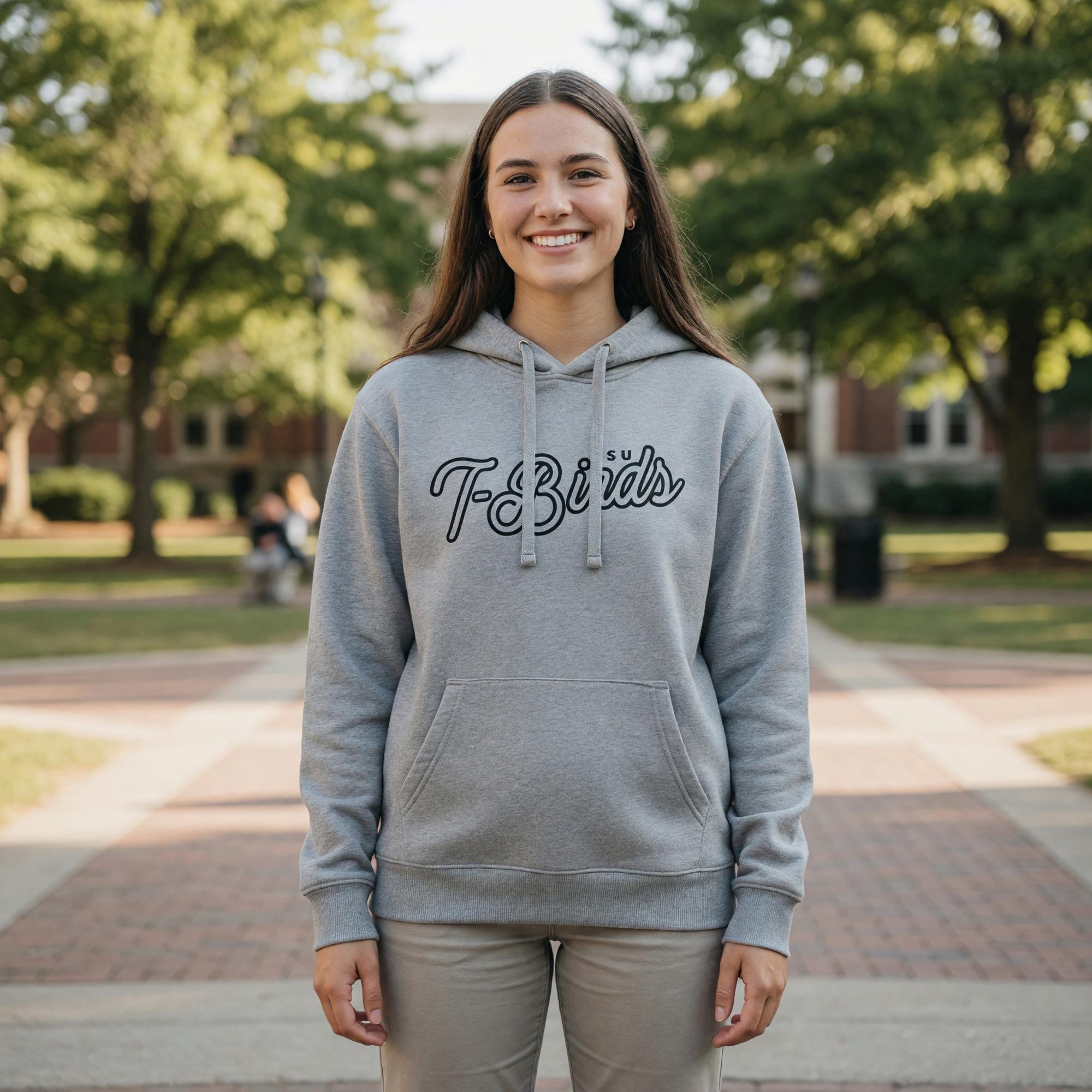 Product image 2 of 3 for MV SPORT FLEECE HOOD GRAY SUU TBIRDS