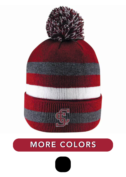 Santa Clara Broncos Striped Cuff Pom Beanie; $24.98