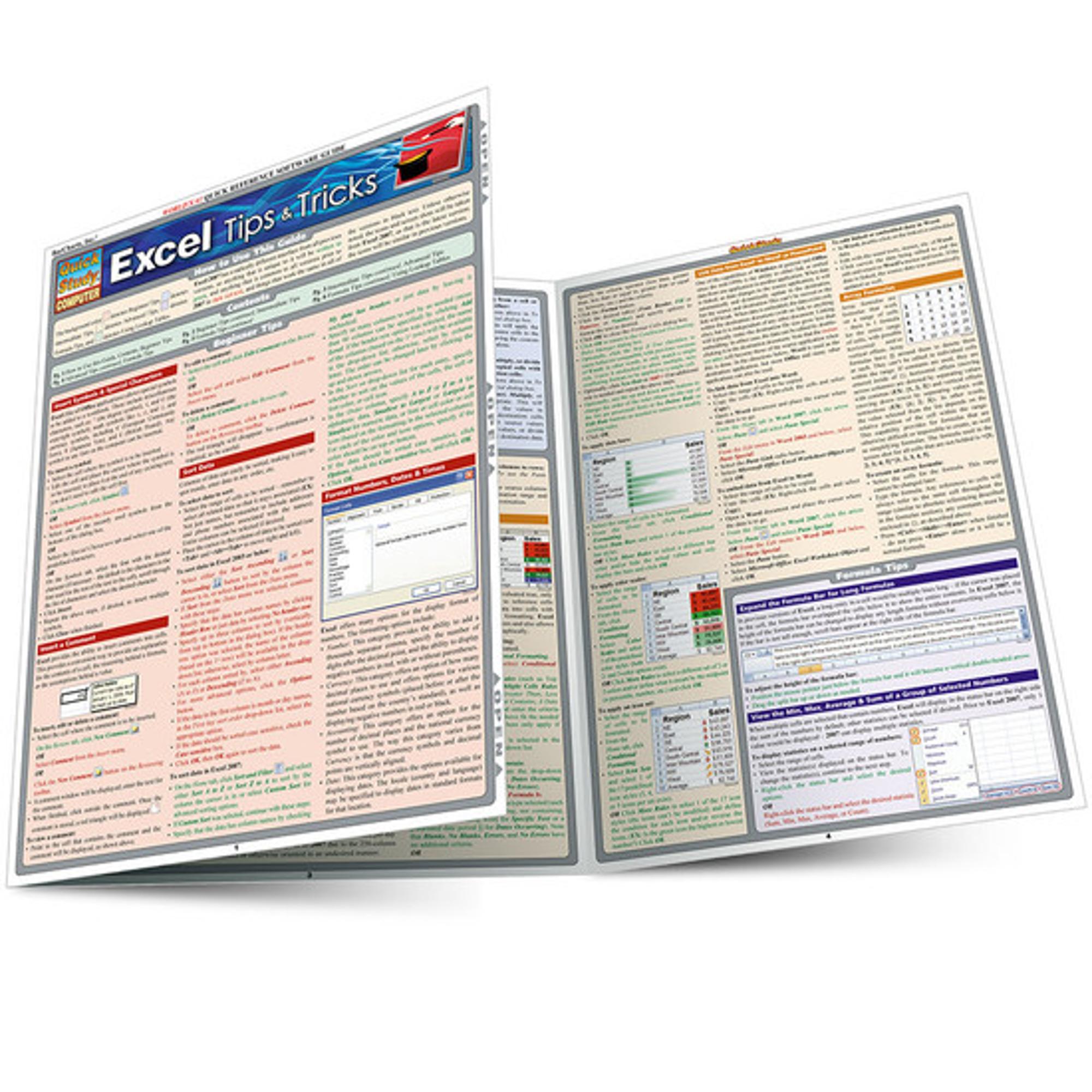 Cover image for MICROSOFT EXCEL TIPS AND TRICKS LAMINATED STUDY GUIDE