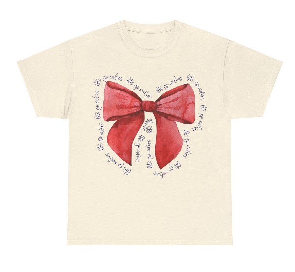 LETS GO WOLVES BOW TEE; $29.99