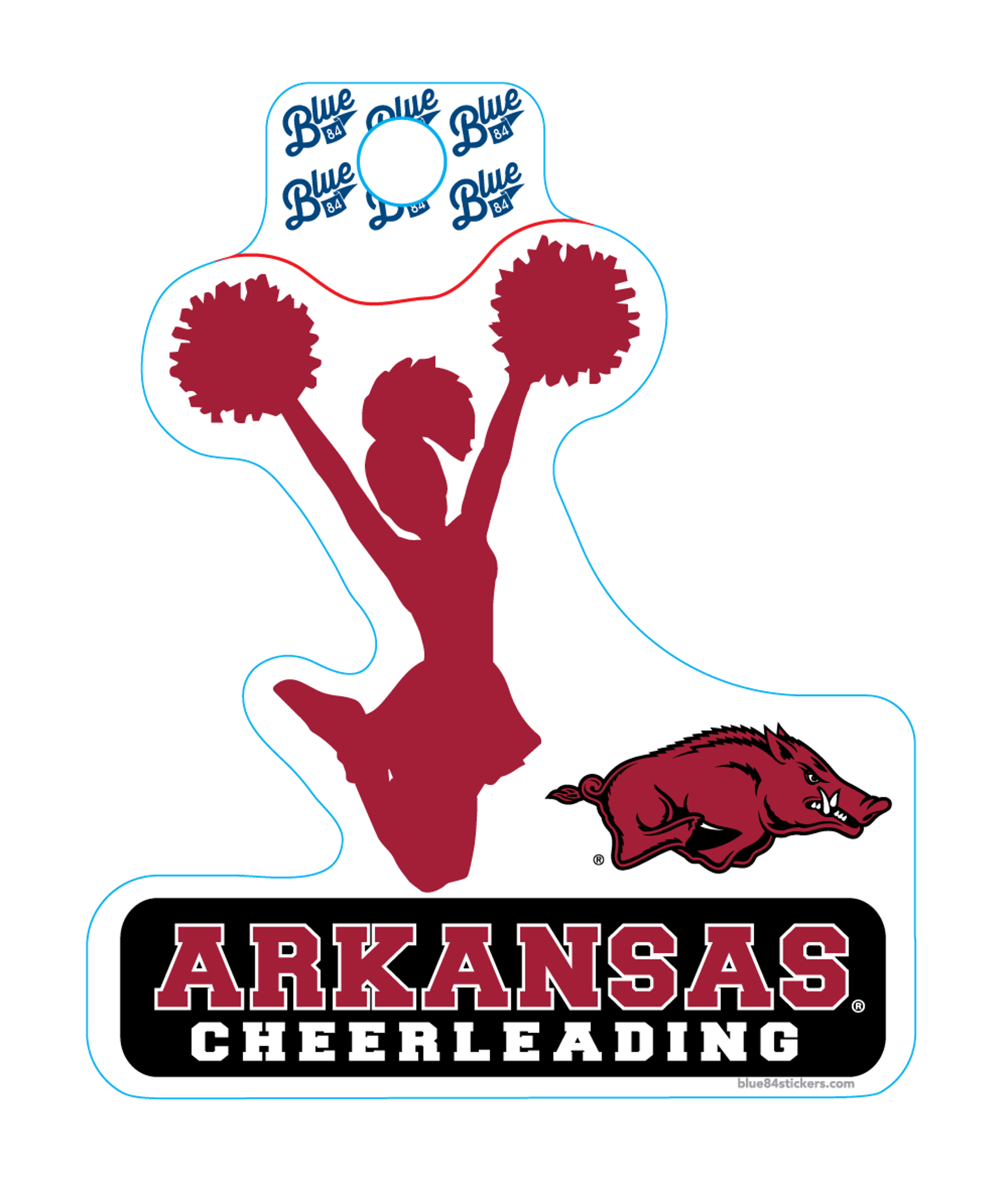 image of: Arkansas Razorback Cheerleading Blue 84 Sticker