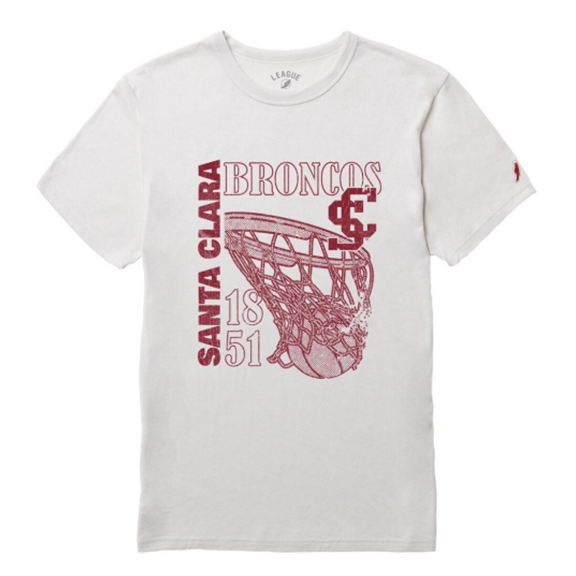 Product image 1 of 1 for Santa Clara Broncos Victory Falls Short Sleeve Tee, Retro Basketball Logo, Heather Canvas