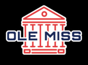 image of: Block Ole Miss Lyceum Vinyl Decal 3in