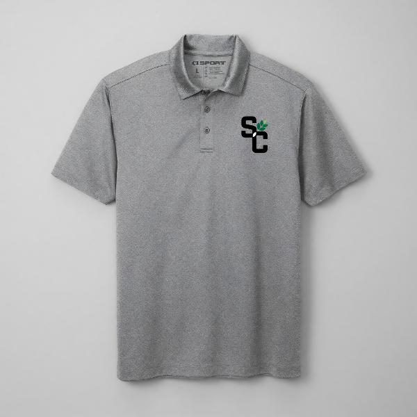 CI SPORT SC LEAF HEATHERED SILK TOUCH PERFORMANCE POLO; $49.99