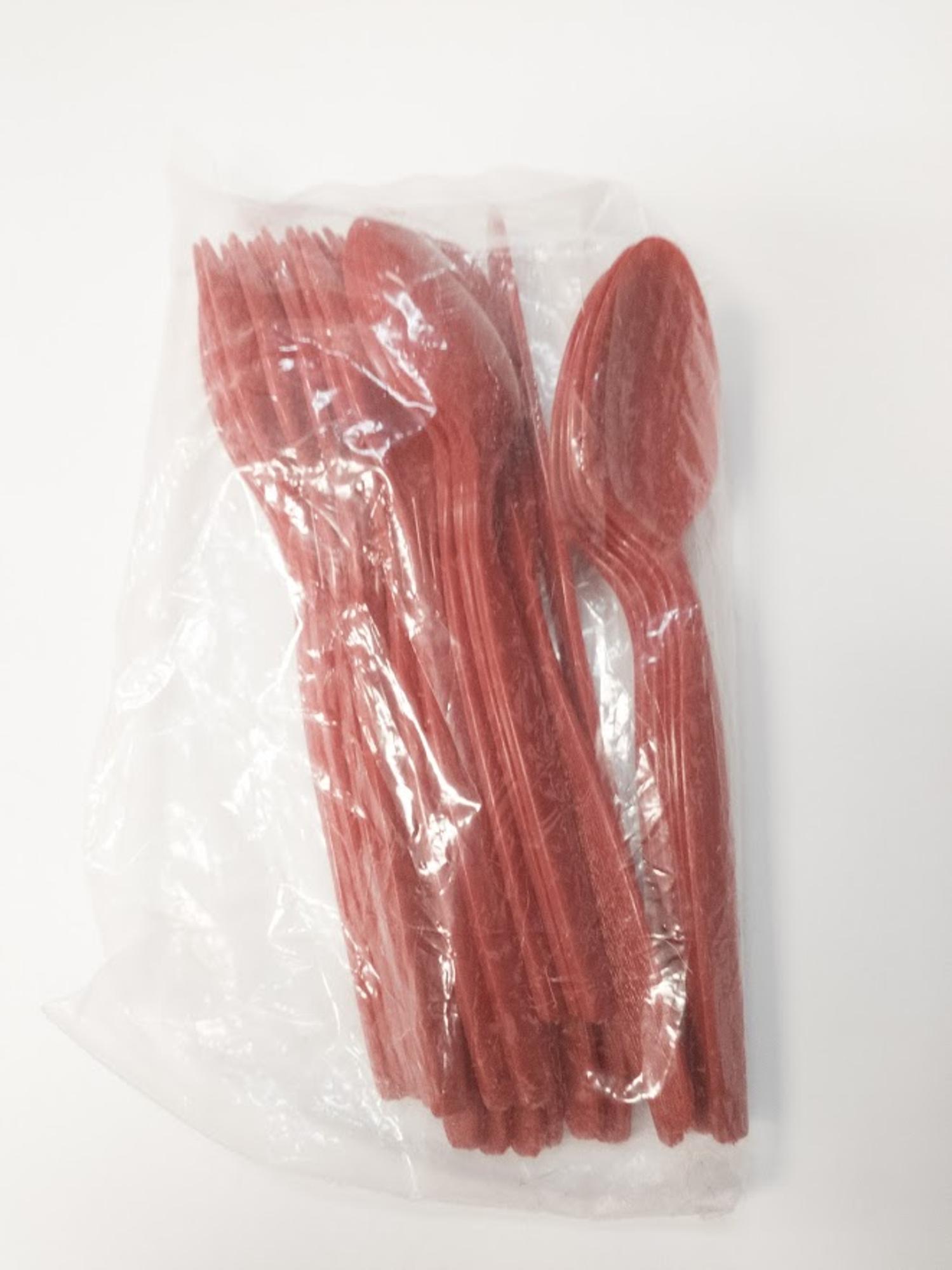 image of: Plastic Cutlery Set Red 24pc