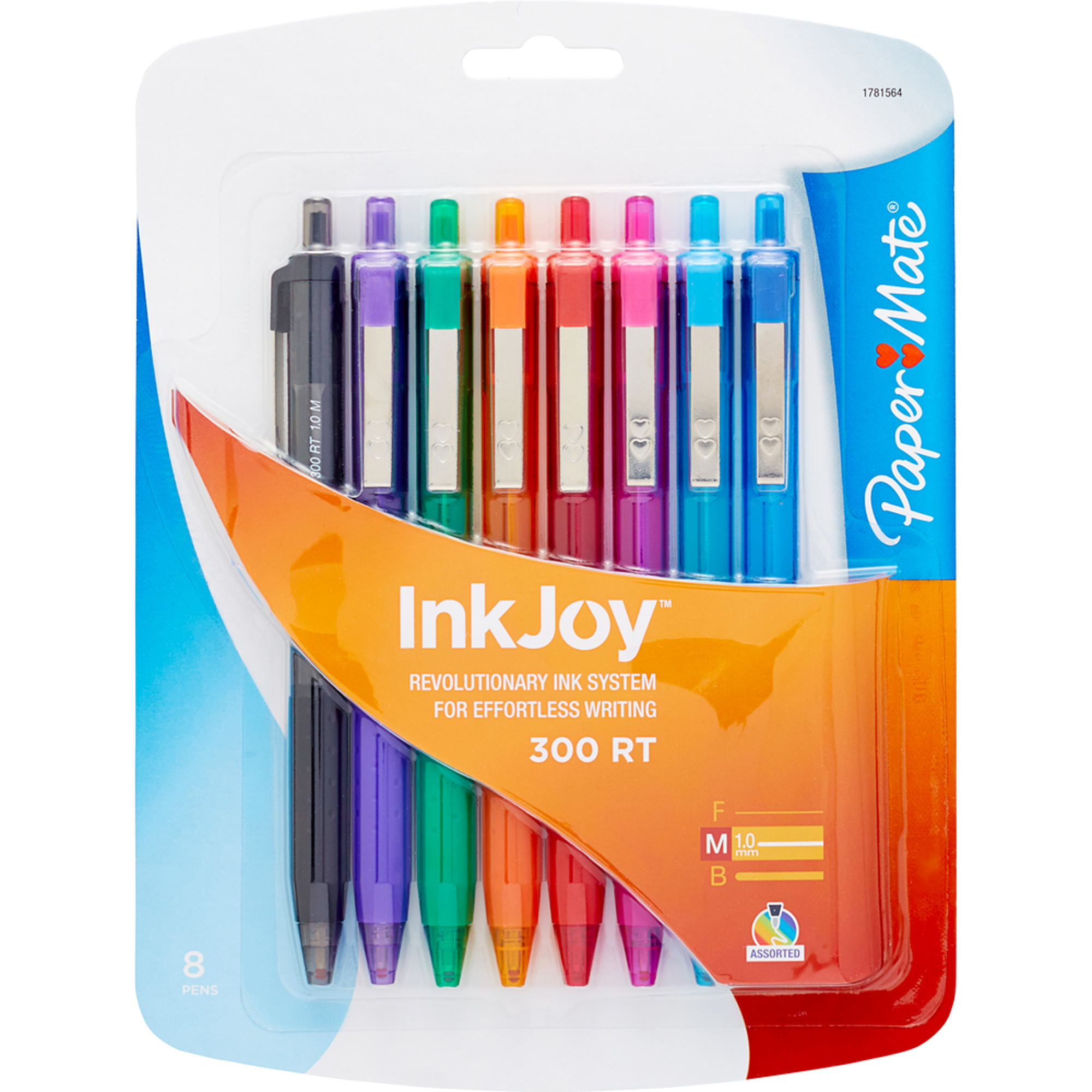 image of: Paper Mate InkJoy 300RT Rectractable Ballpoint Pen - Asst 1.0mm 8Pk BP