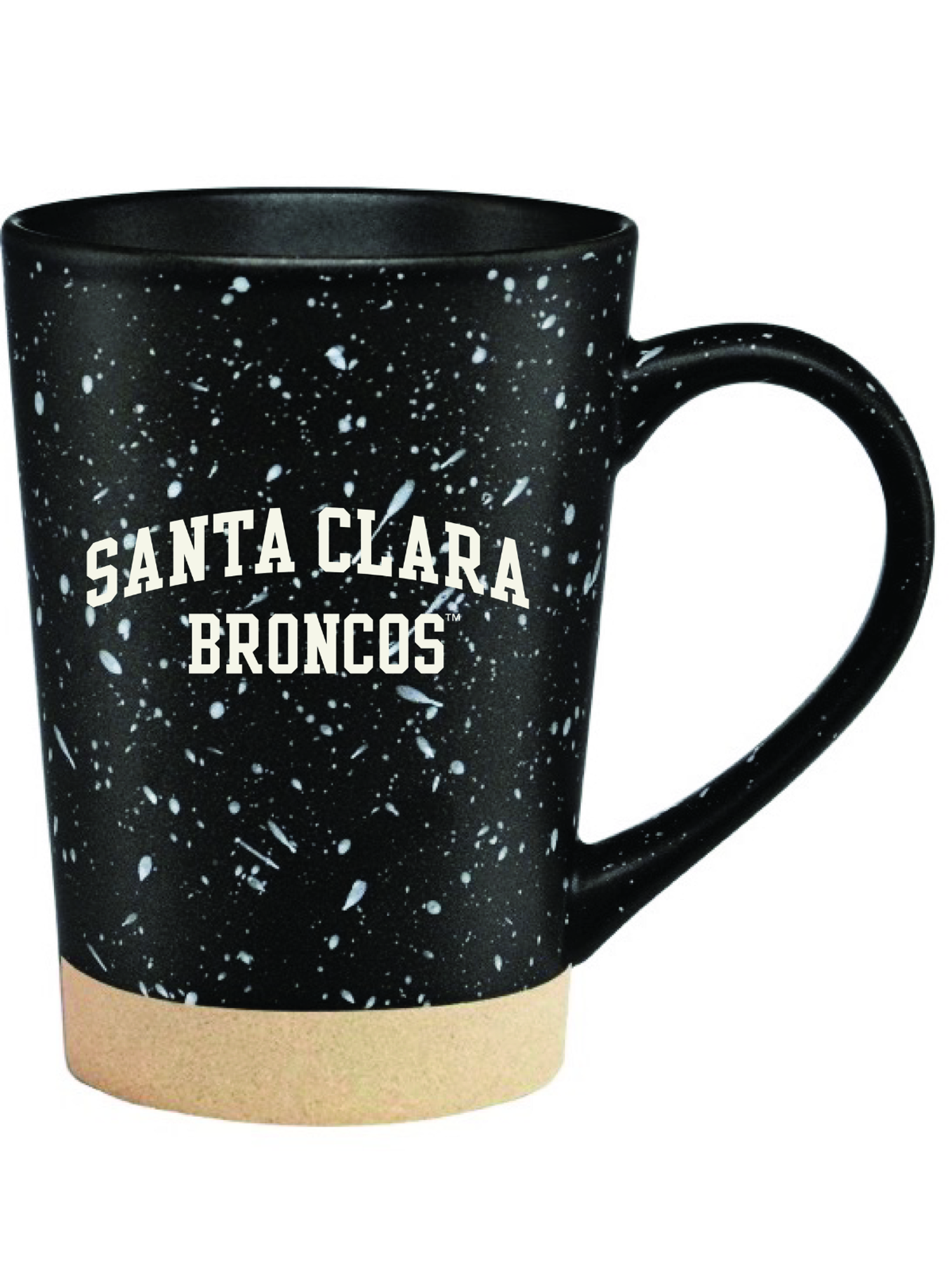 Santa Clara Broncos 16oz Earthstone Etched Mug, Black