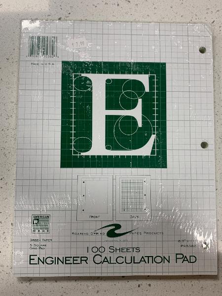 Engineer Calculation Pad; $7.99