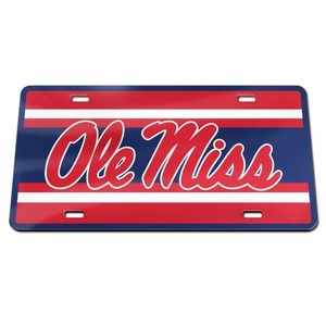 image of: Ole Miss Acrylic Specialty Tag Stripes License Plate