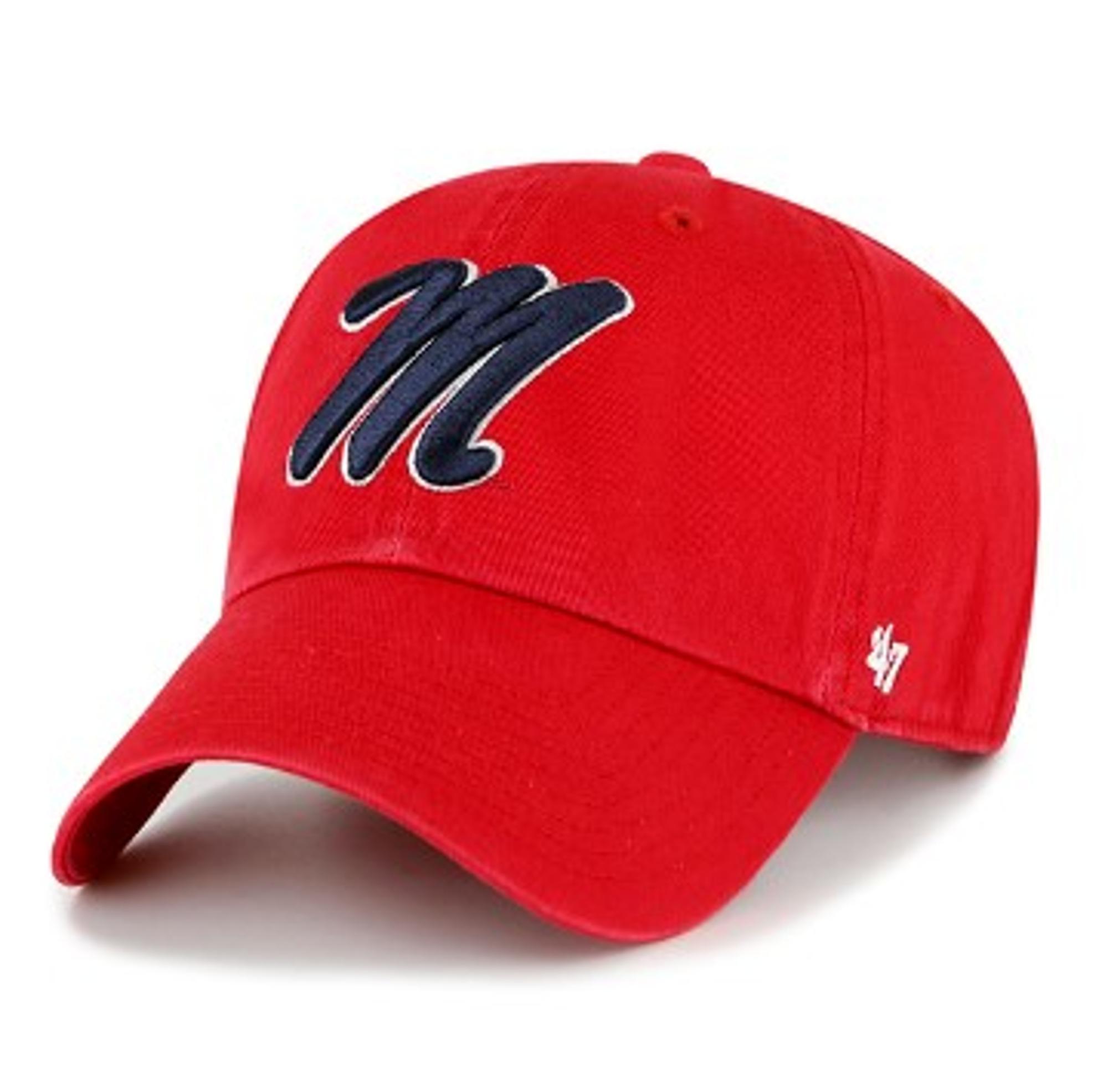 image of: Script M Clean Up Adjustable Hat Red