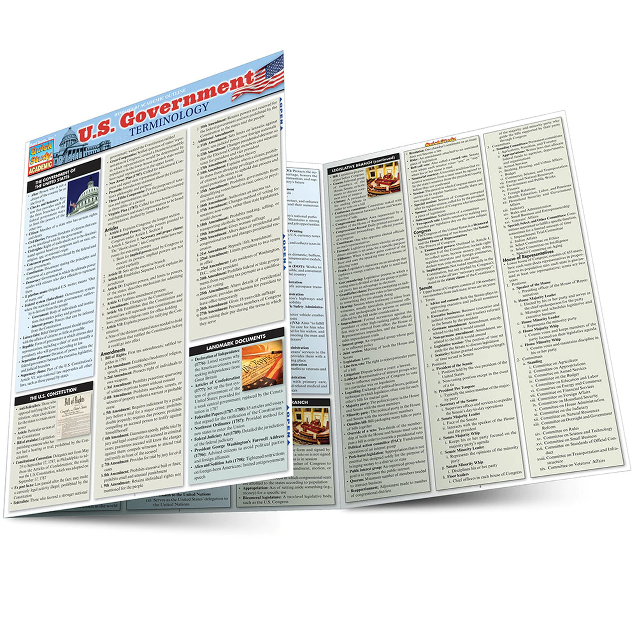 Cover image for U.S. GOVERNMENT TERMINOLOGY LAMINATED STUDY GUIDE