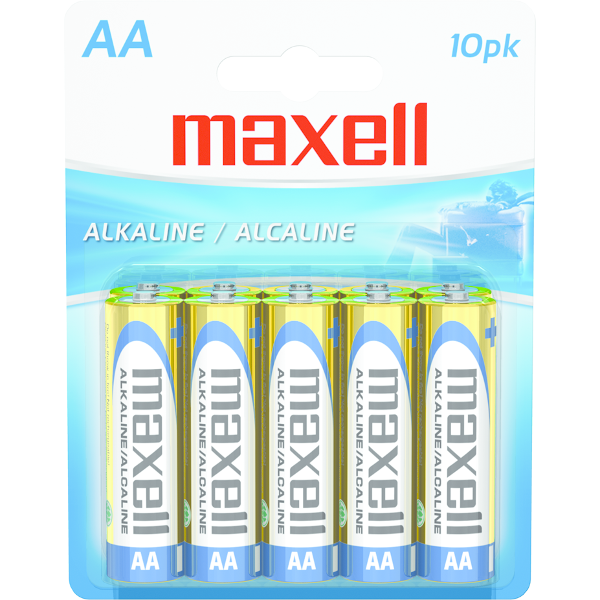 MAXELL AA 10PK BATTERY ALKALINE; $6.99