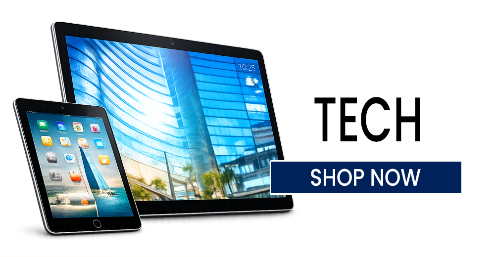 Photo of Ipad and computer. Shop Technology.