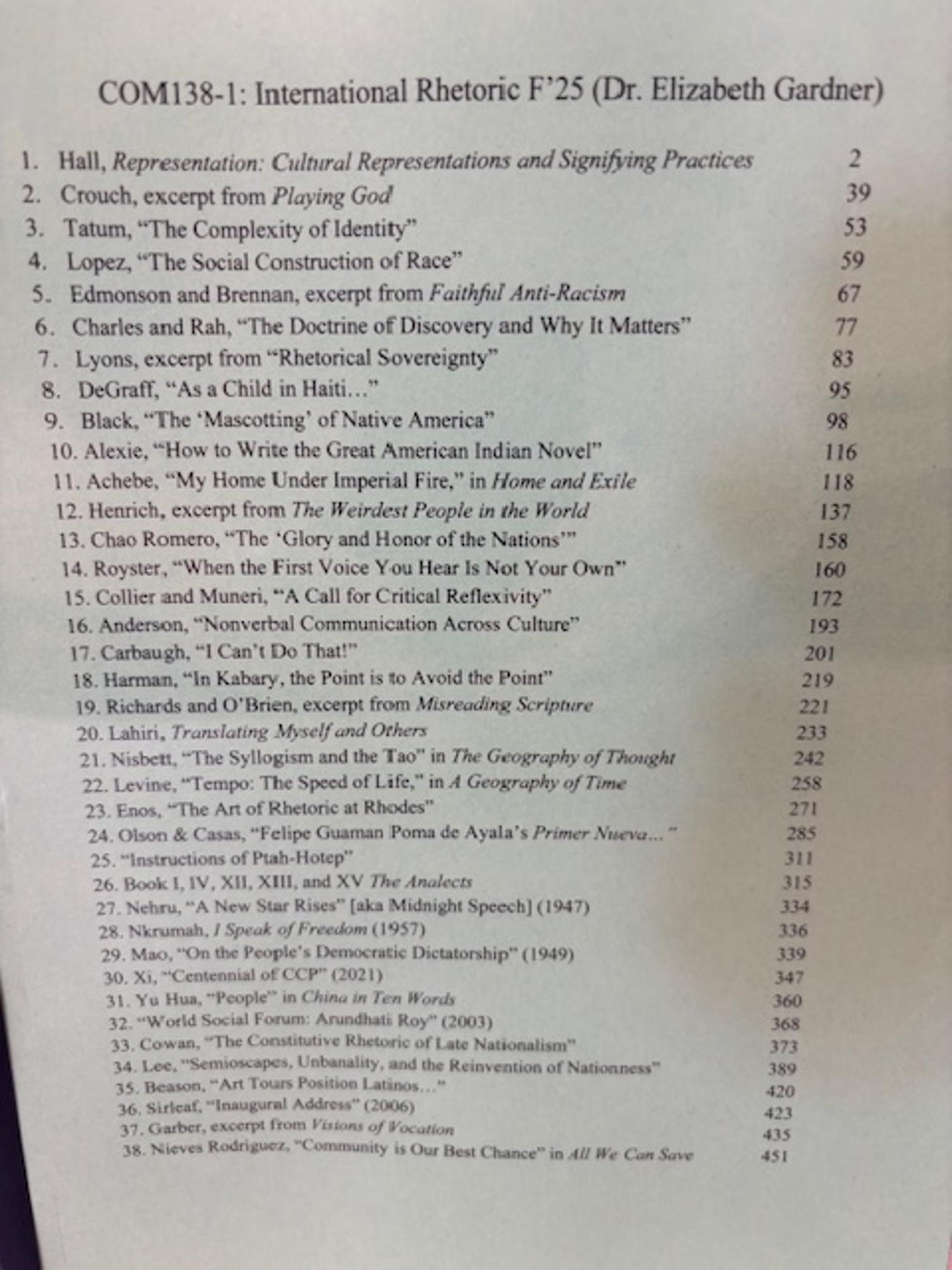 Cover image for F25 COM 138 Gardner Reader (Rhetoric)