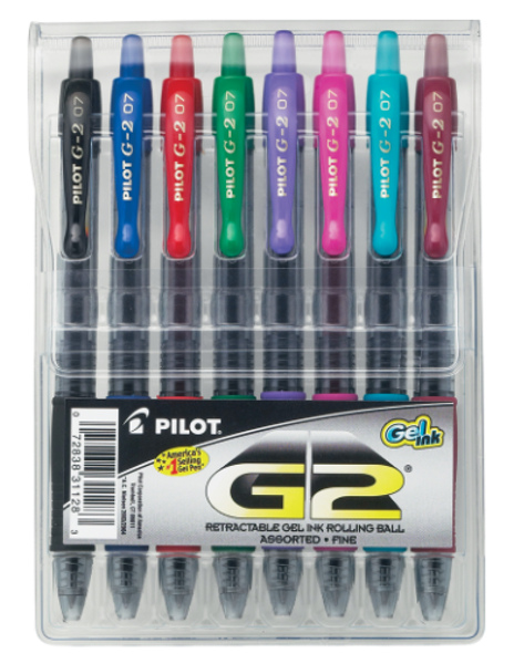Pilot G2 .7mm Gel Pens, 8 Pack; $19.98