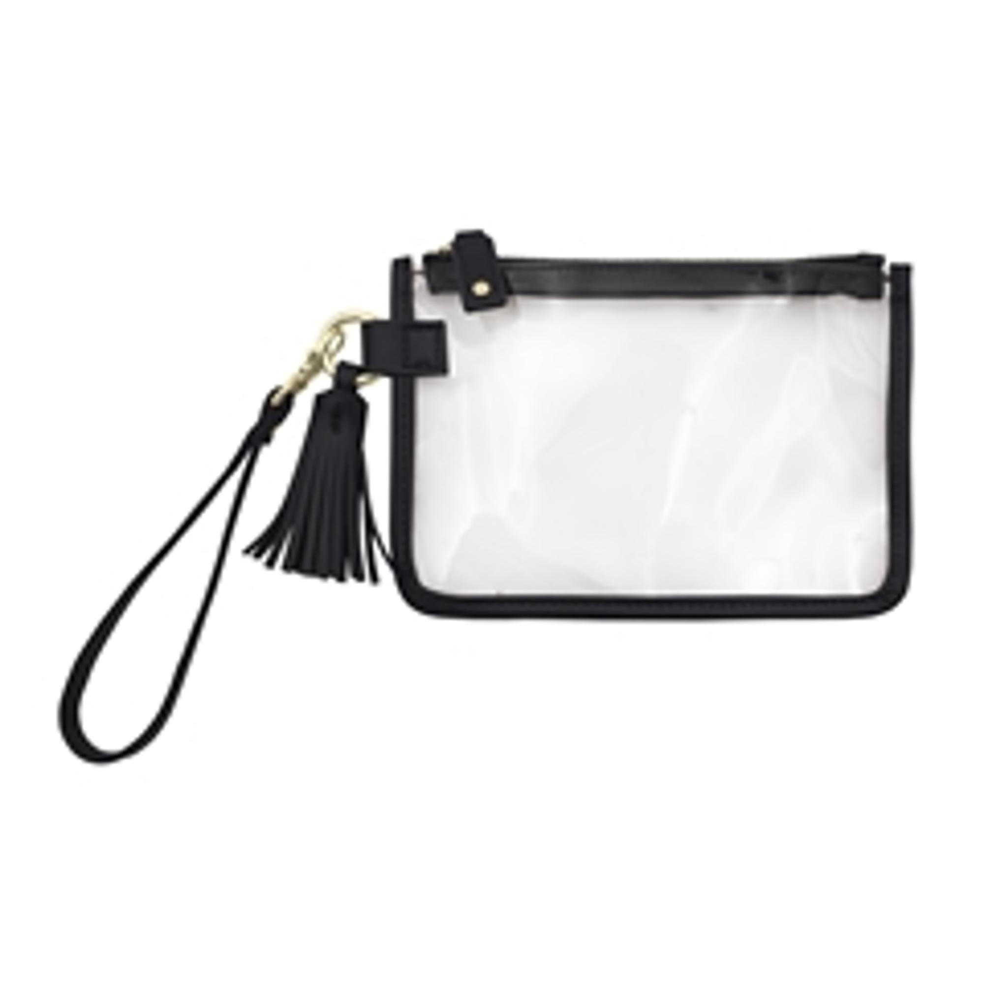 image of: Wristlet- Black Clear Bag