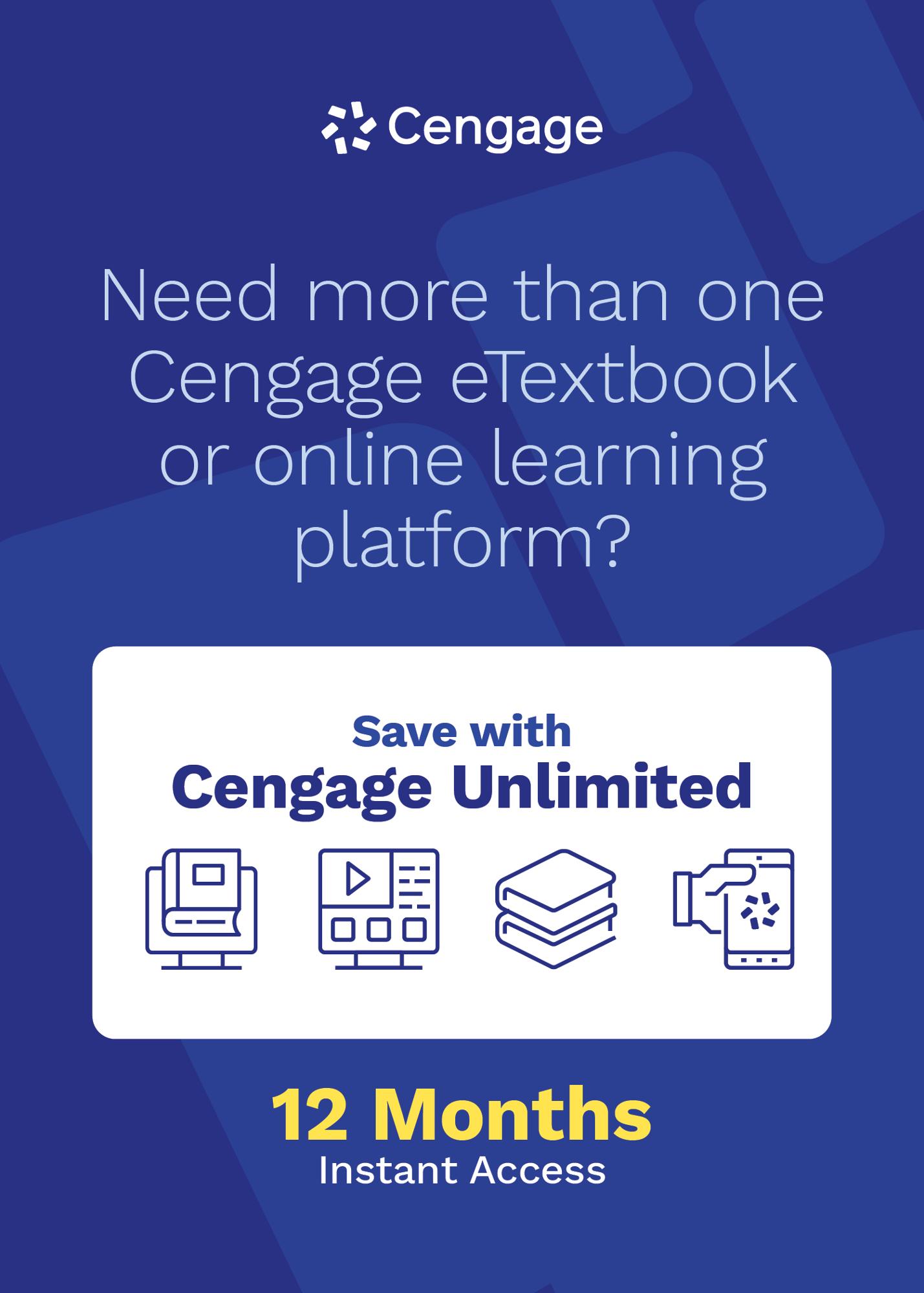 Cover image for CENGAGE UNLIMITED 12 Month Printed Access Card