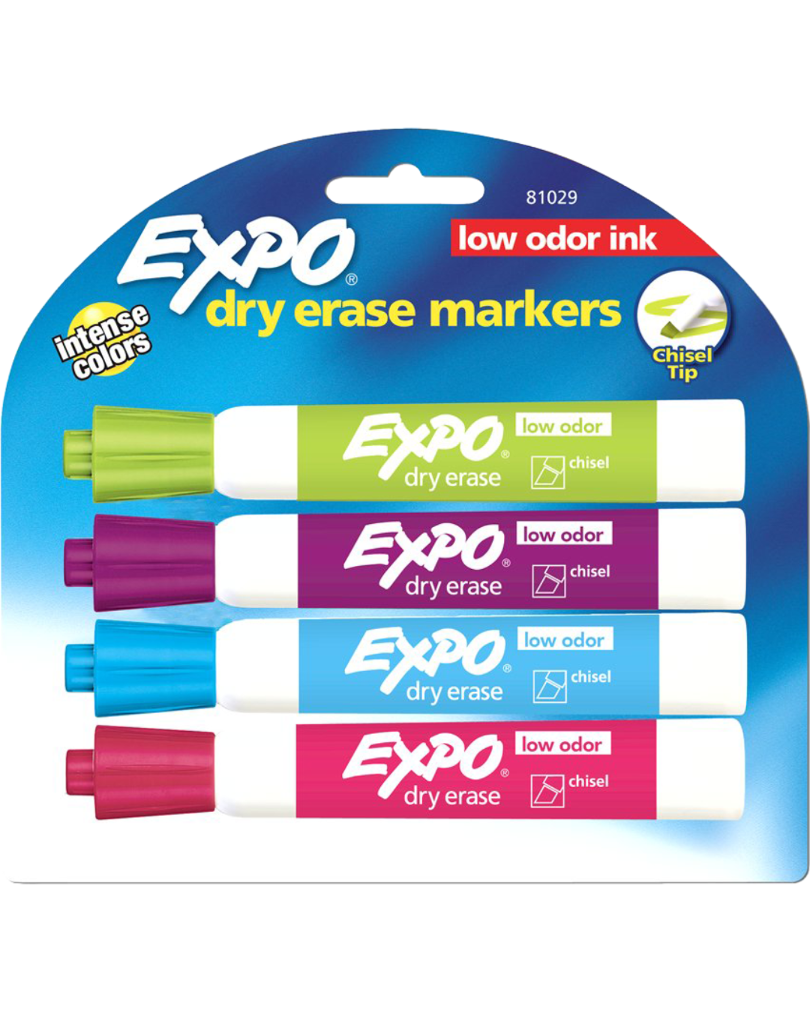 Product image 1 of 1 for Expo Low Odor Dry Erase Markers, Chisel Tip, 4 Pack