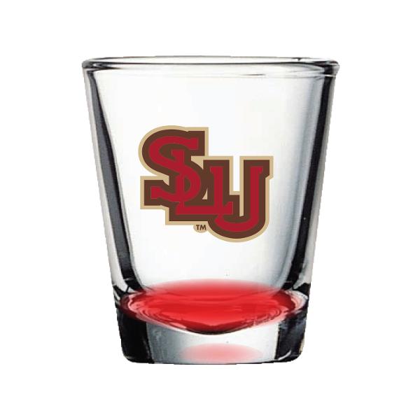 SLU Shot Glass with Red Bottom; $11.95