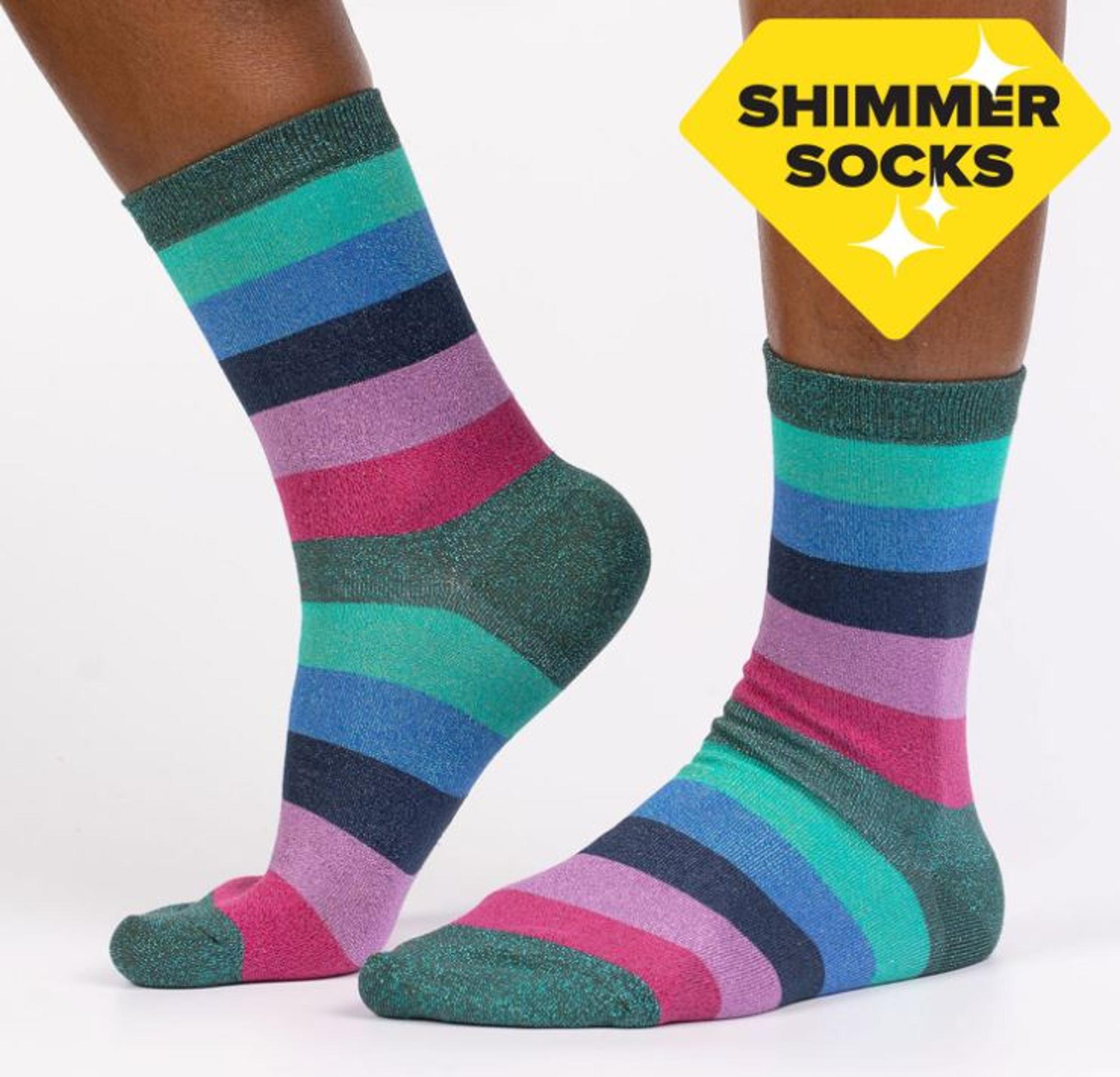 image of: Shimmer Crew Socks - Crown Jewels