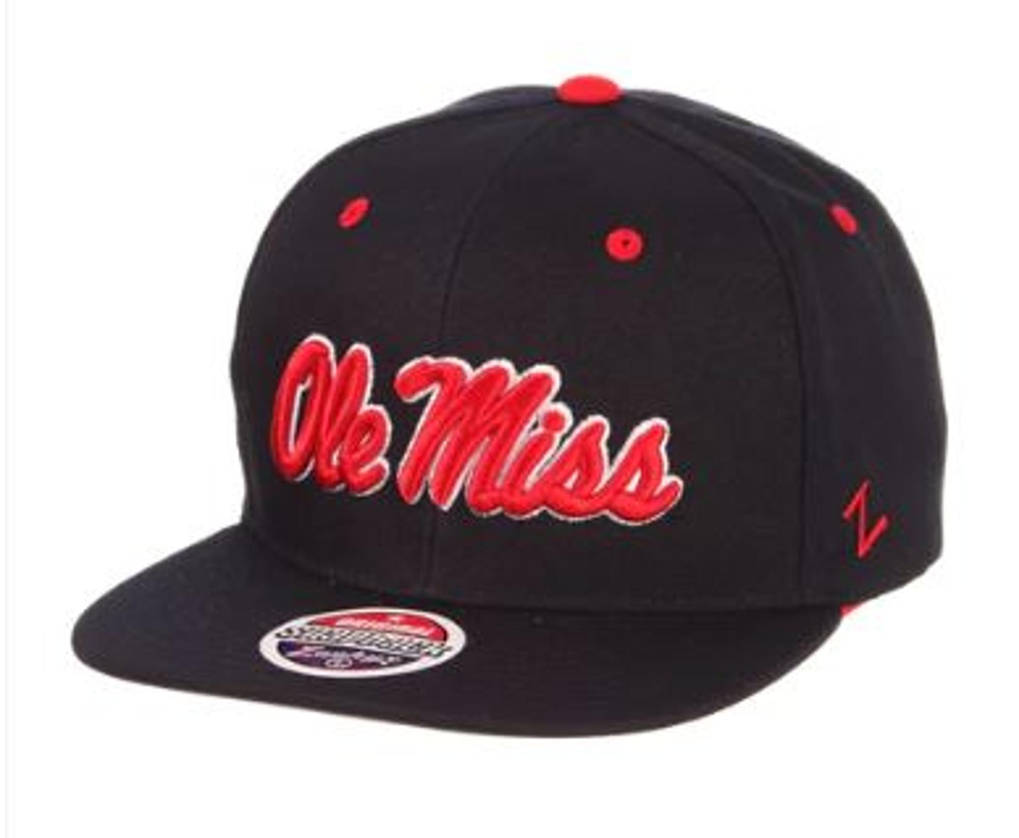 image of: Ole Miss Script Z11 Flat Bill Snapback Navy
