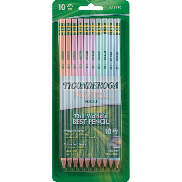 Dixon Ticonderoga Wood-Cased Pencils #2 Pastel - Asst 10Pk BP Pastel; $6.99