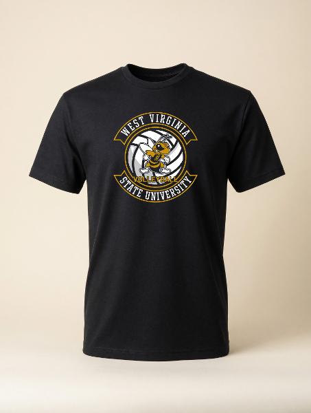 Tee - College House Black "Volleyball" '25; $19.99