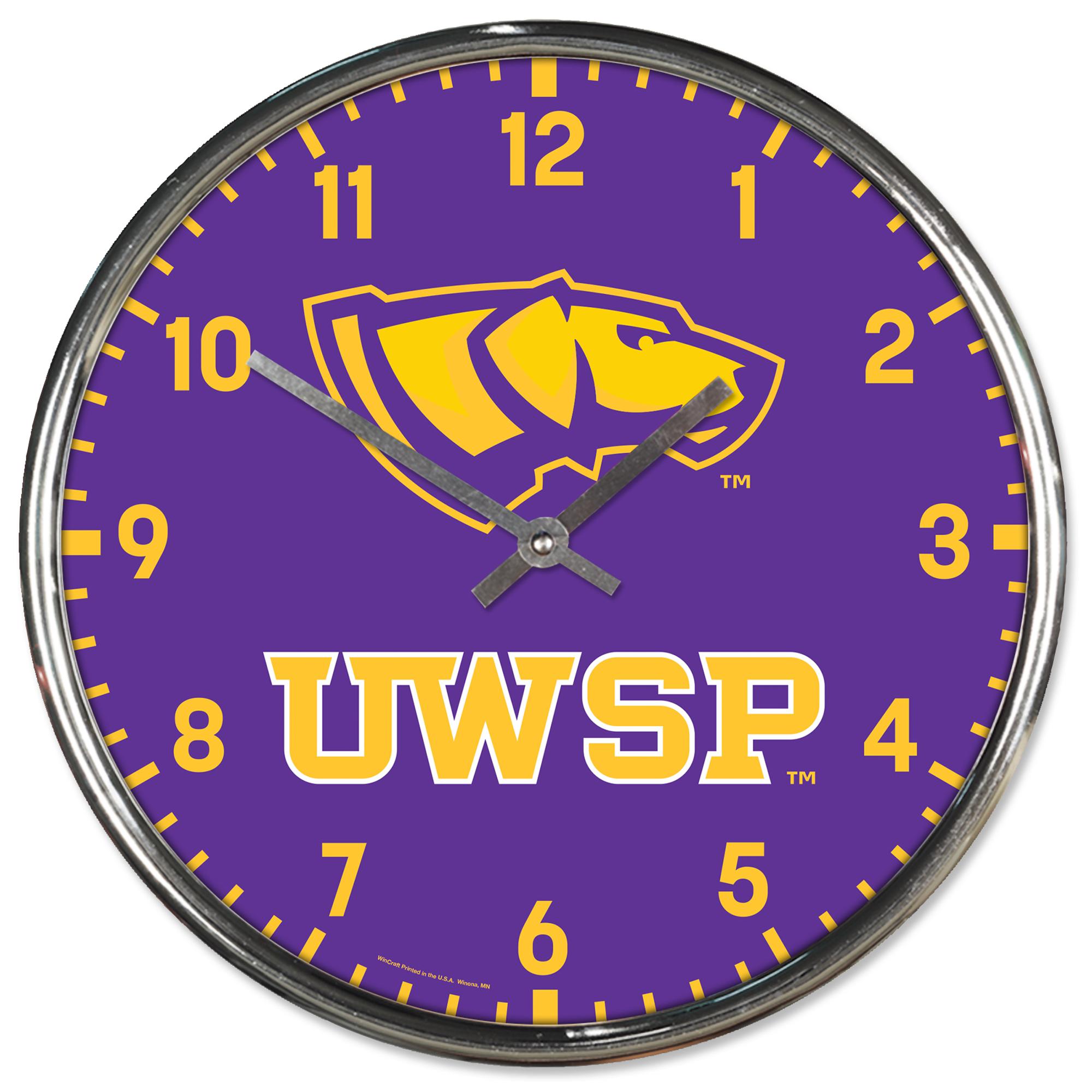 Product image 1 of 1 for UWSP Pointers 12" Chrome Clock