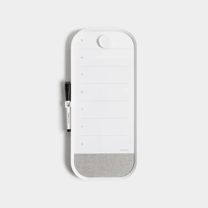 image of: U Brands Modern Bevel Dry Erase Weekly Planner + Linen Bulletin Strip