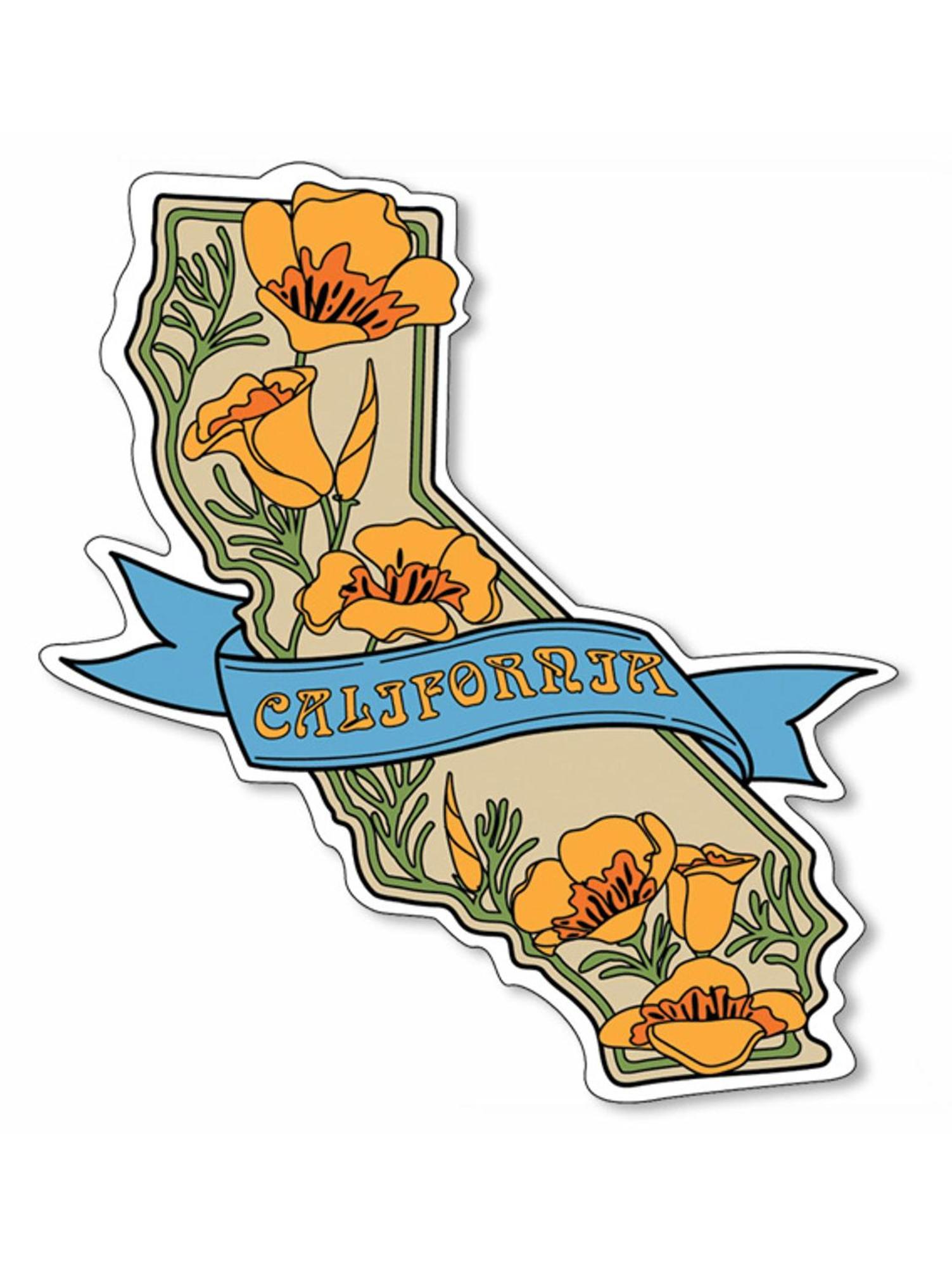 Product image 1 of 1 for California State with Poppies Vinyl Sticker