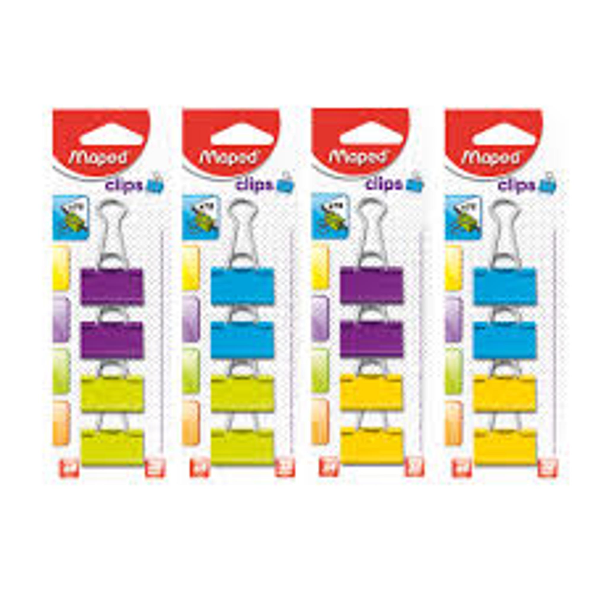 image of: 4 PACK COLORED BINDER CLIPS