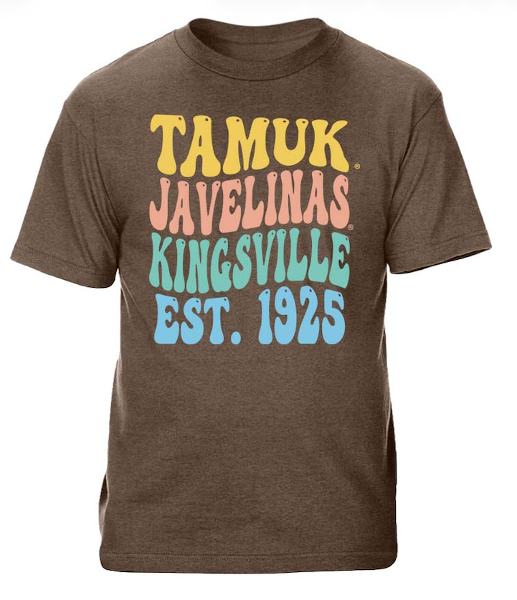 TAMUK SS TEE CHOCOLATE GROOVY HTH BRN; $19.99