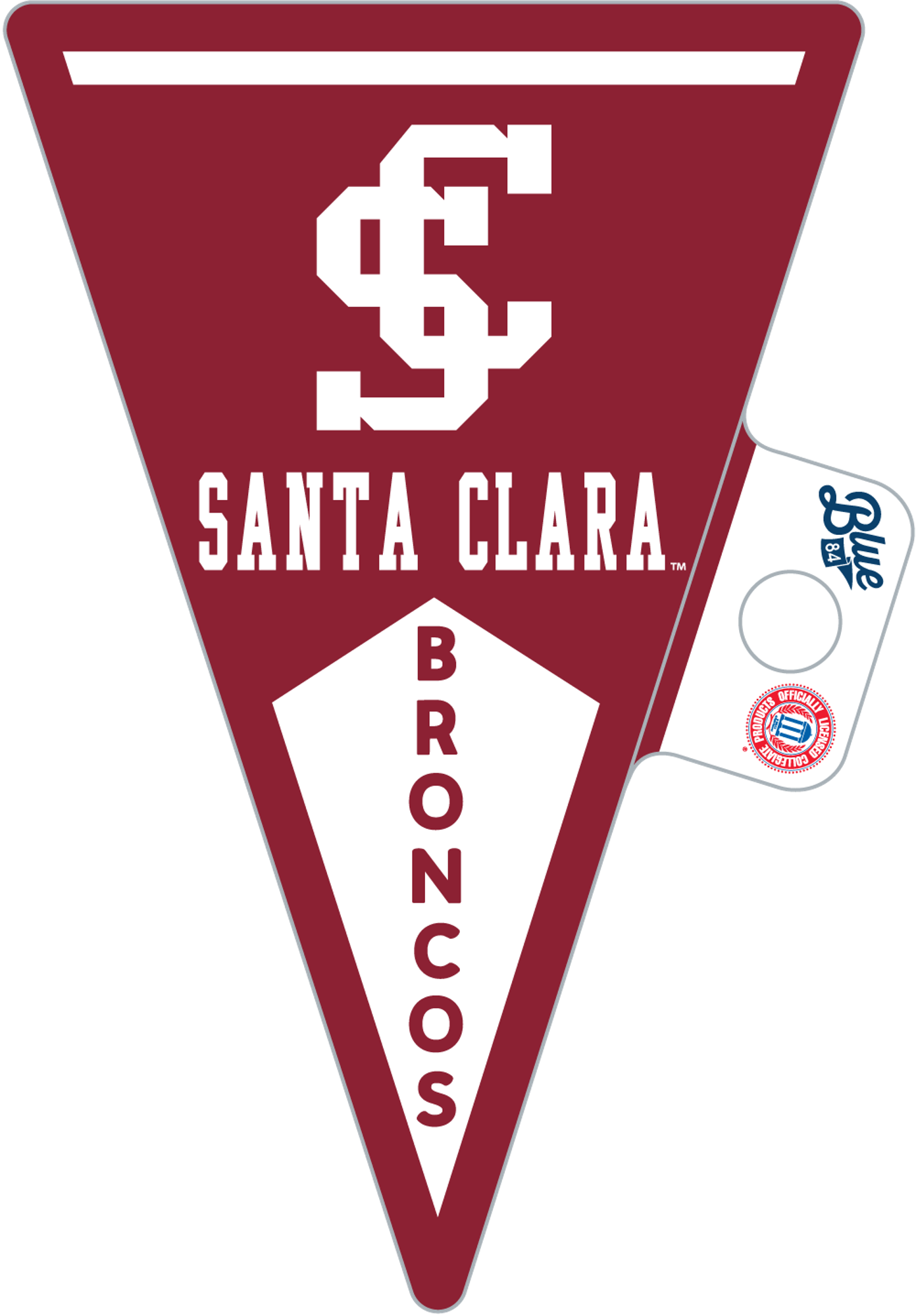 image of: Santa Clara University Blue 84 Pennant Sticker