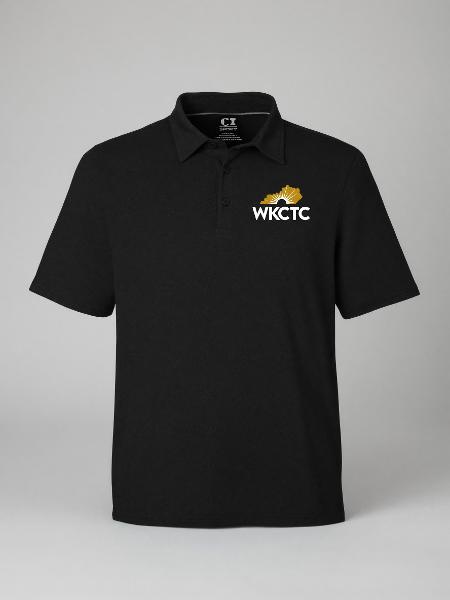 KWKY SS POLO BLK LOGO; $57.99