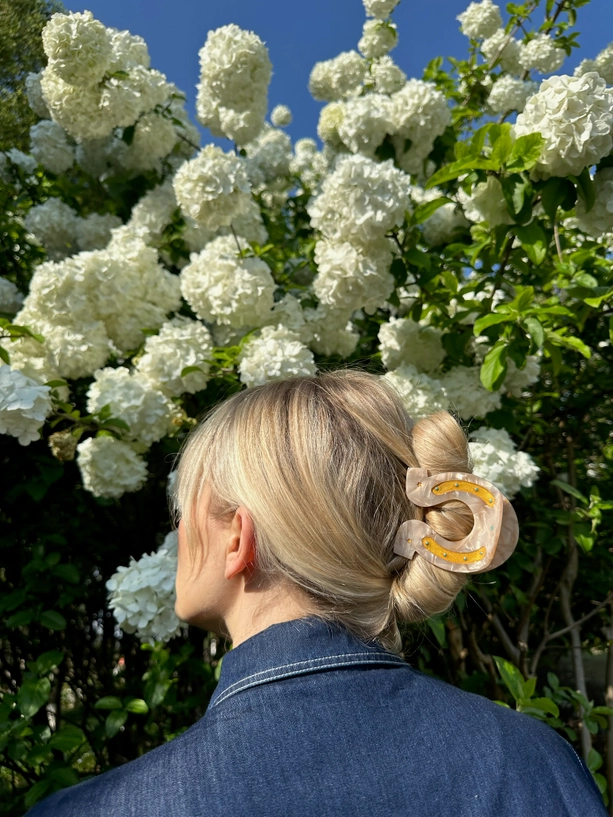 Product image 2 of 2 for Solar Eclipse Hand-Painted Lucky Horseshoe Hair Clip