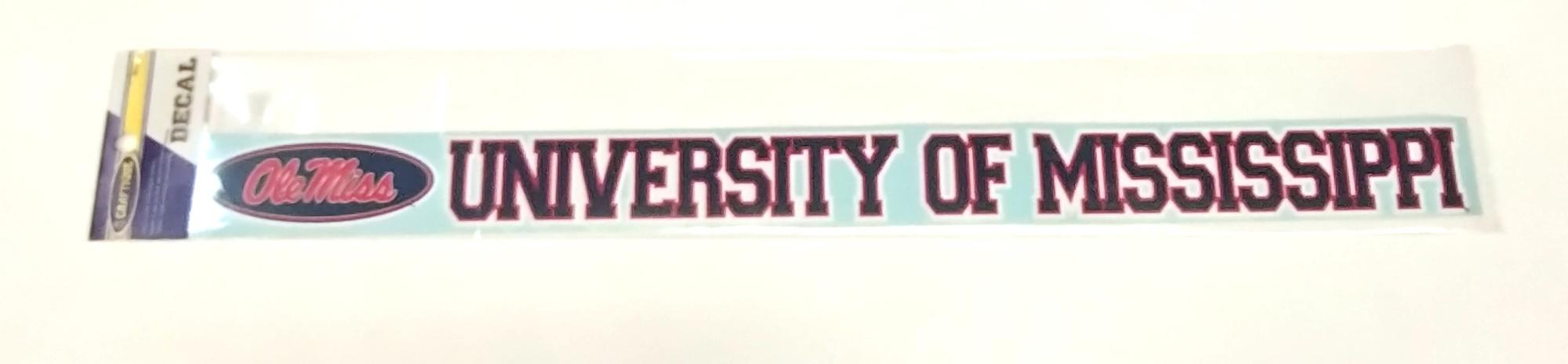 image of: University of Mississippi Strip Decal 19in