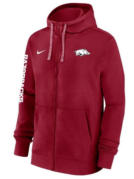 Arkansas Razorbacks Nike Club Full Zip Team Issue Hoodie; $95.00