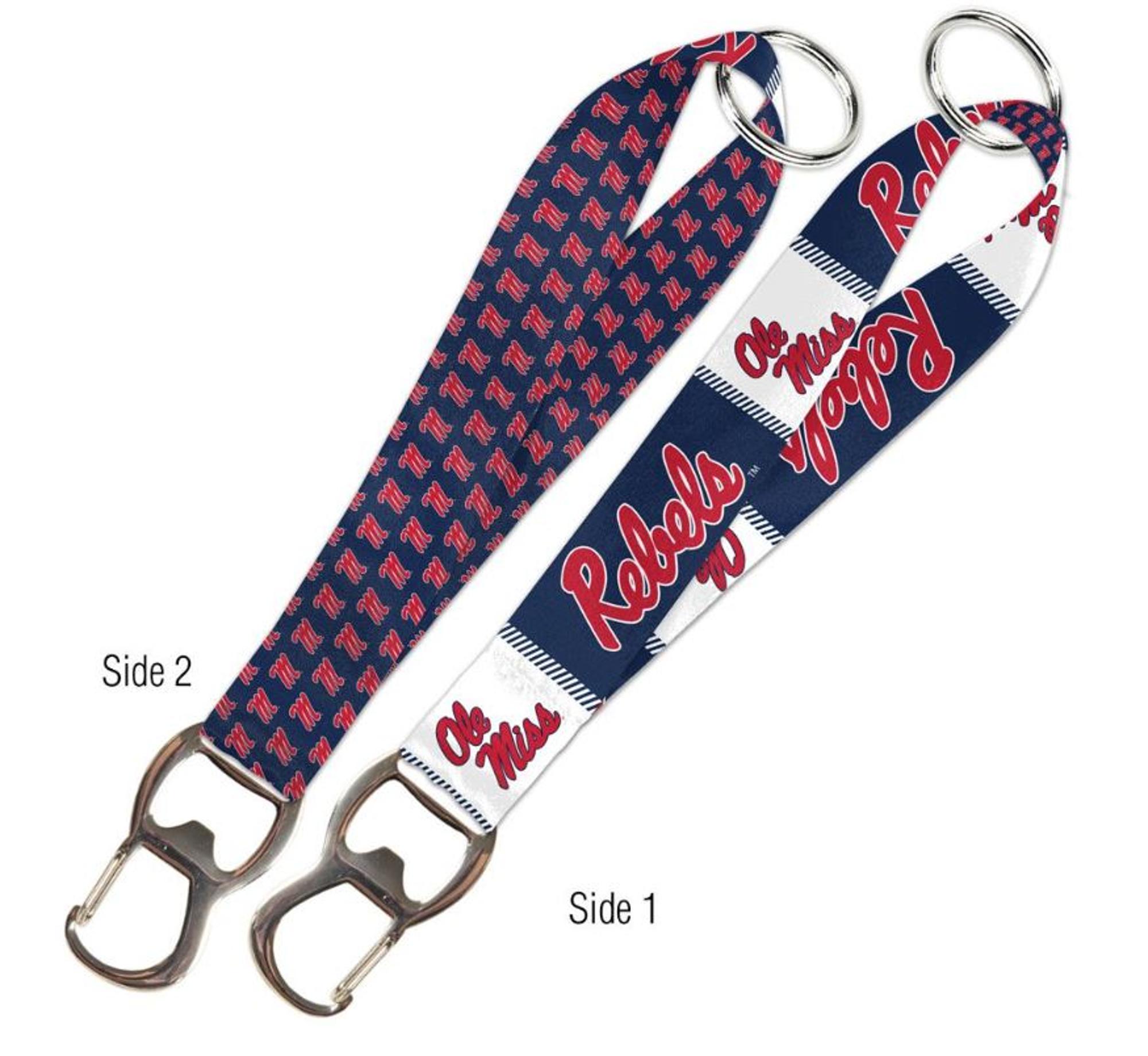 image of: Ole Miss Bottle Opener Keystrap Navy Rebels