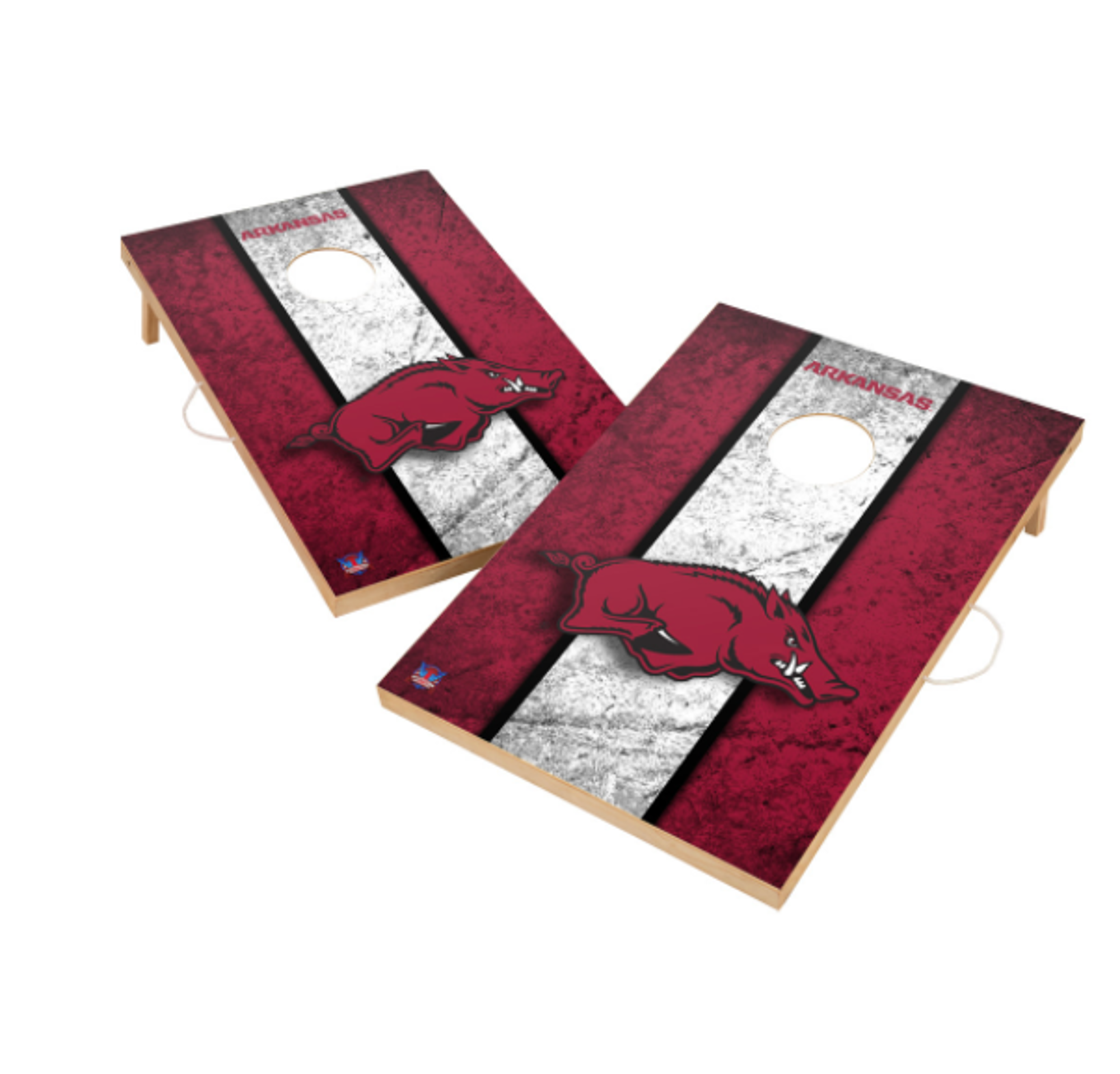 image of: Arkansas Razorbacks Vintage Victory Tailgate VT - Solid Wood 2x3 Cornhole- DROP SHIP ONLY