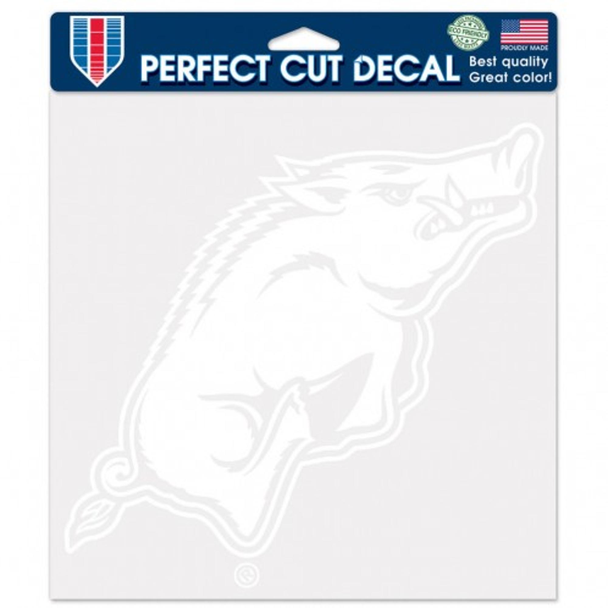 image of: Arkansas Razorbacks Wincraft White Logo Decal - 8in x 8in