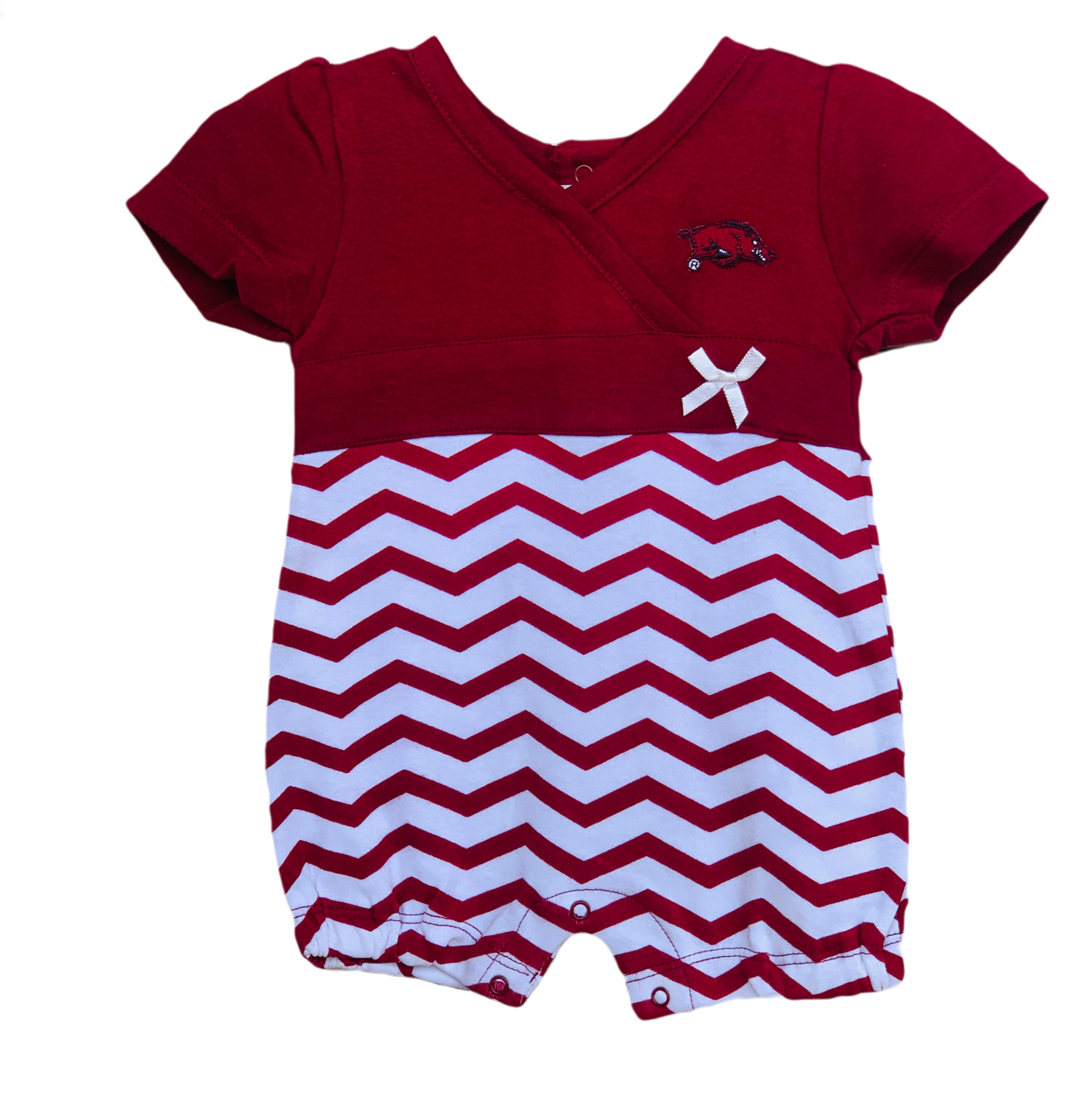 image of: Arkansas Razorbacks Infant Chevron Romper - Crimson
