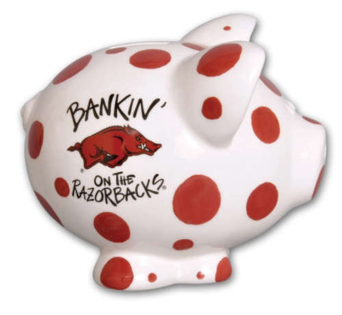 Arkansas Razorbacks Magnolia Lane Ceramic Piggy Bank; $23.99