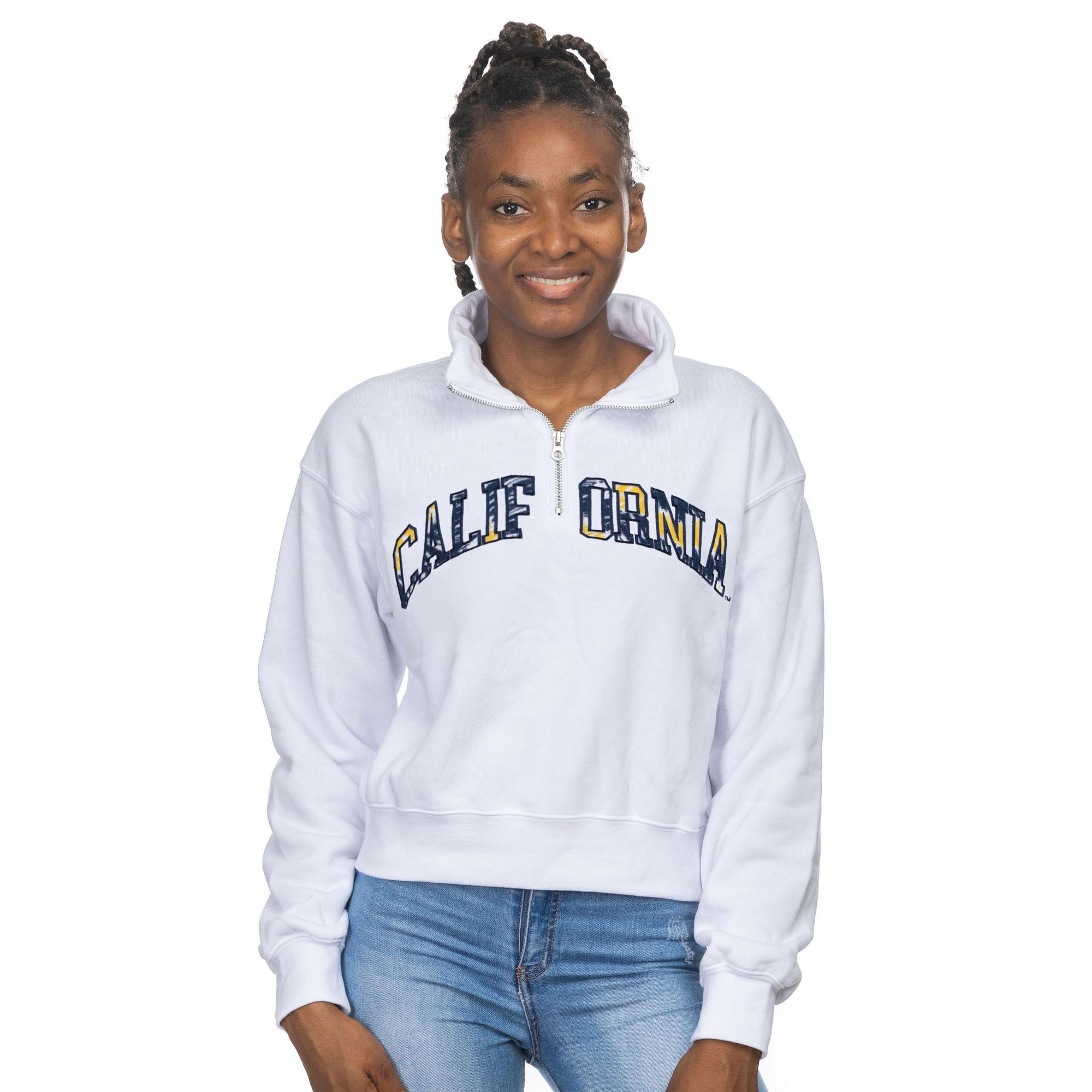 Product image 1 of 1 for Women's 1/4 Zip Crop California Arch Tie Dye Logo
