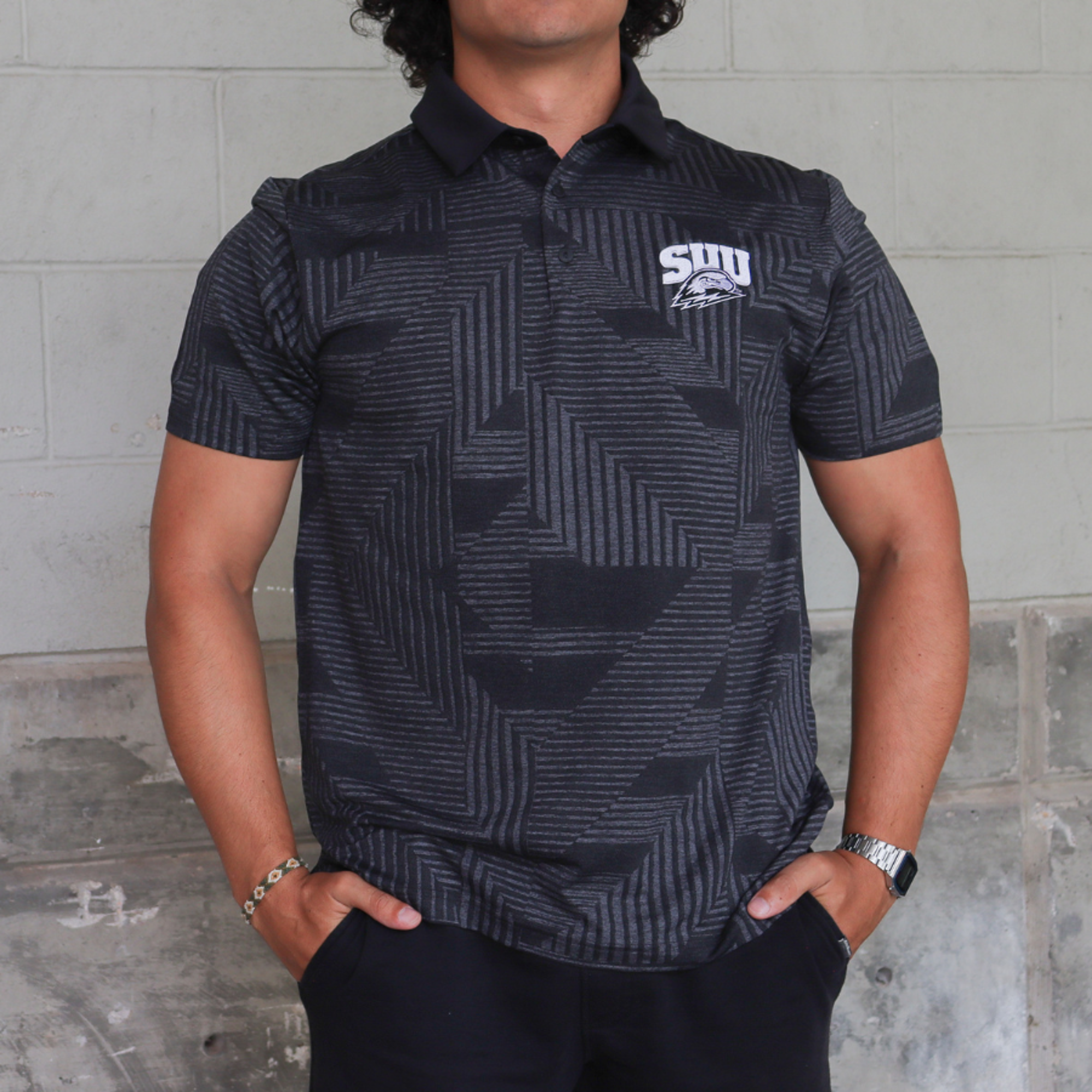 image of: Under Armour SUU Black Thor Patterned Polo